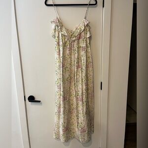 H&M floral dress with small slit, never worn